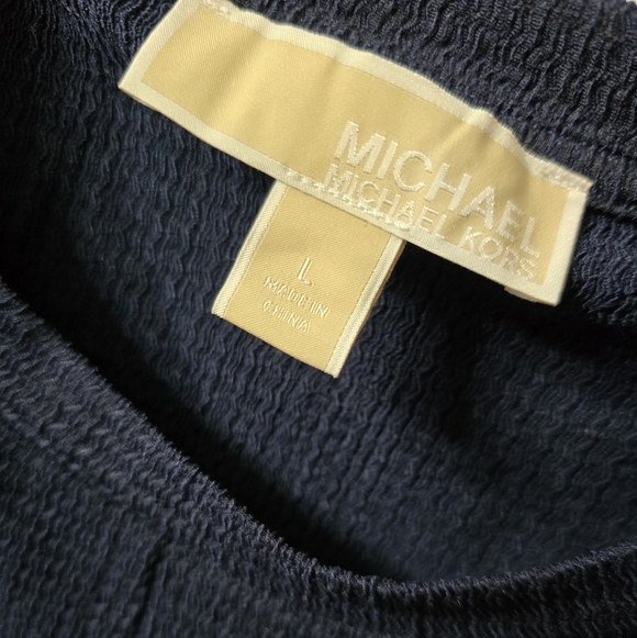 Michael Kors Tops - Michael Kors Ladies Navy Blue Sleeve Cut Out Blouse Large